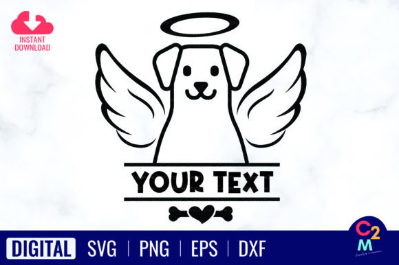 Angel Dog Silhouette for Meaningful Embroidery