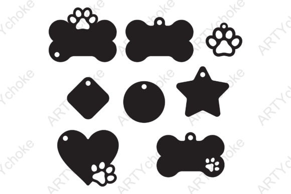 Dog Tags Svg Template