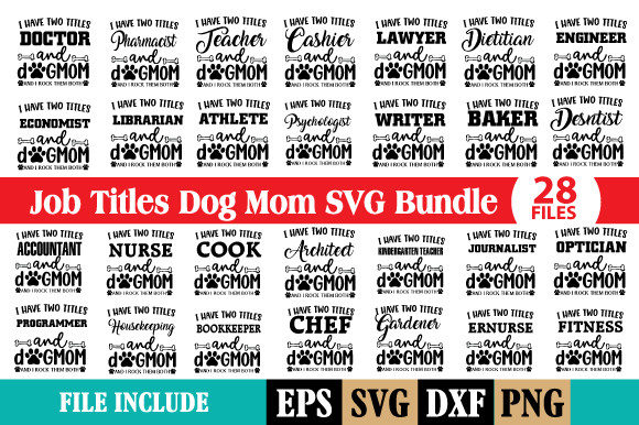 Job Titles Dog Mom SVG Bundle