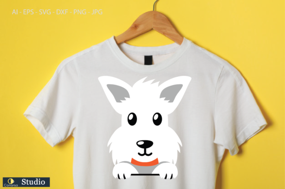 White Dog Embroidery Design